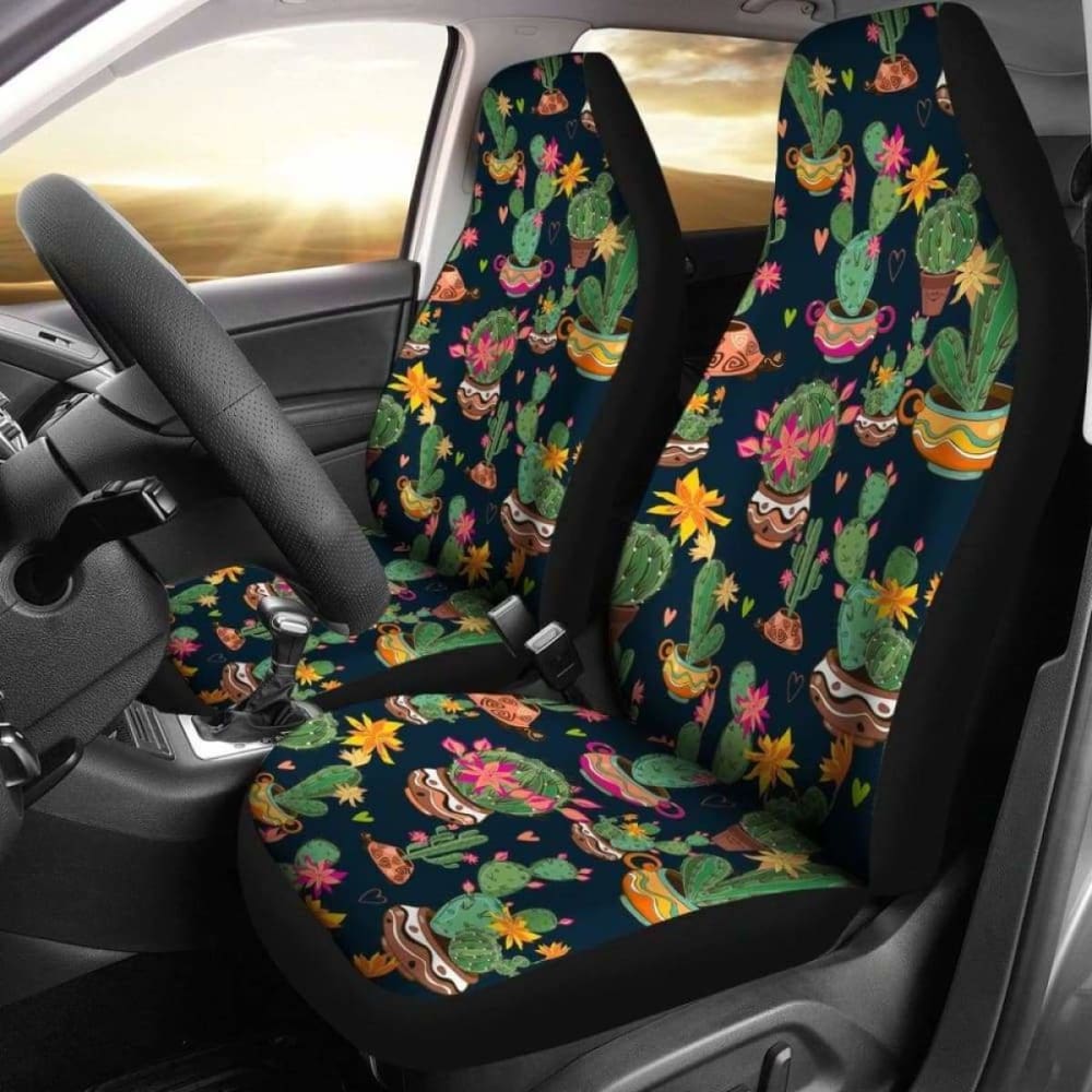 Cactus Flower Pattern Car Seat Covers 105905 - YourCarButBetter