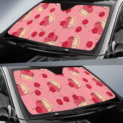 Cake Cherry Pattern Car Auto Sun Shades 460402 - YourCarButBetter