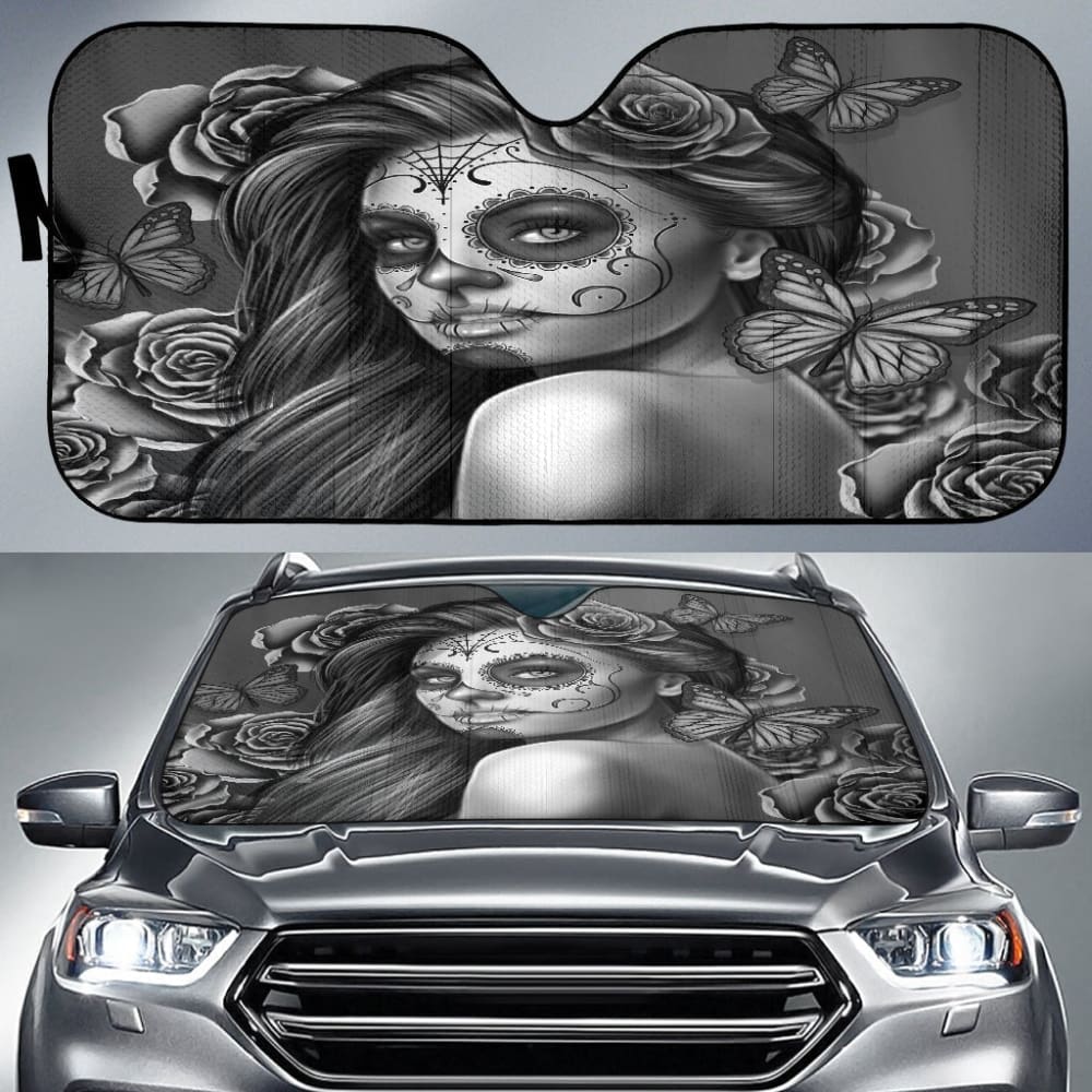 Calavera Fresh Look Design #2 Auto Sun Shade (Vintage Retro) 094201 - YourCarButBetter