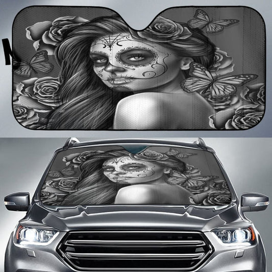 Calavera Fresh Look Design #2 Auto Sun Shade (Vintage Retro) 094201 - YourCarButBetter