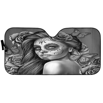 Calavera Fresh Look Design #2 Auto Sun Shade (Vintage Retro) 094201 - YourCarButBetter