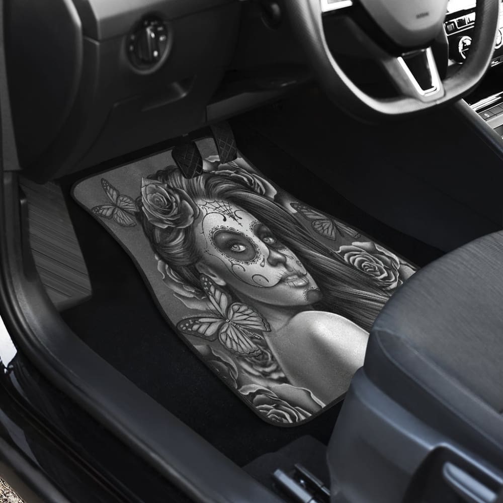 Calavera Fresh Look Design #2 Car Floor Mats (Vintage Retro Front & Back) 094201 - YourCarButBetter