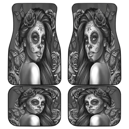 Calavera Fresh Look Design #2 Car Floor Mats (Vintage Retro Front & Back) 094201 - YourCarButBetter