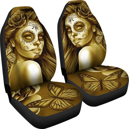 Calavera Fresh Look Design #2 Car Seat Covers (Hazel Sparkle & Shine Rose) - 174510 - YourCarButBetter