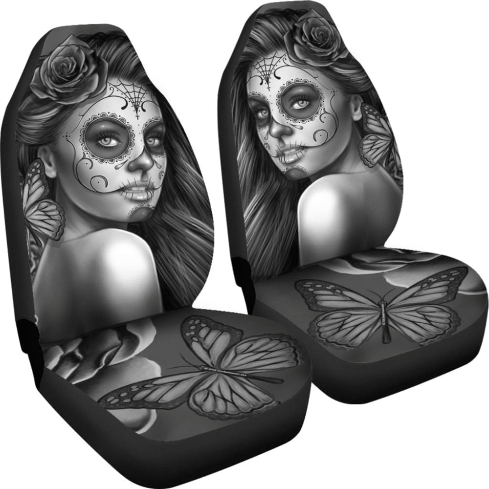 Calavera Fresh Look Design #2 Car Seat Covers (Vintage Retro) 094201 - YourCarButBetter