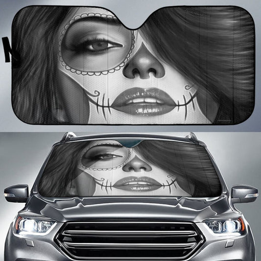 Calavera Fresh Look Design #3 Auto Sun Shade (Vintage Retro) 094201 - YourCarButBetter
