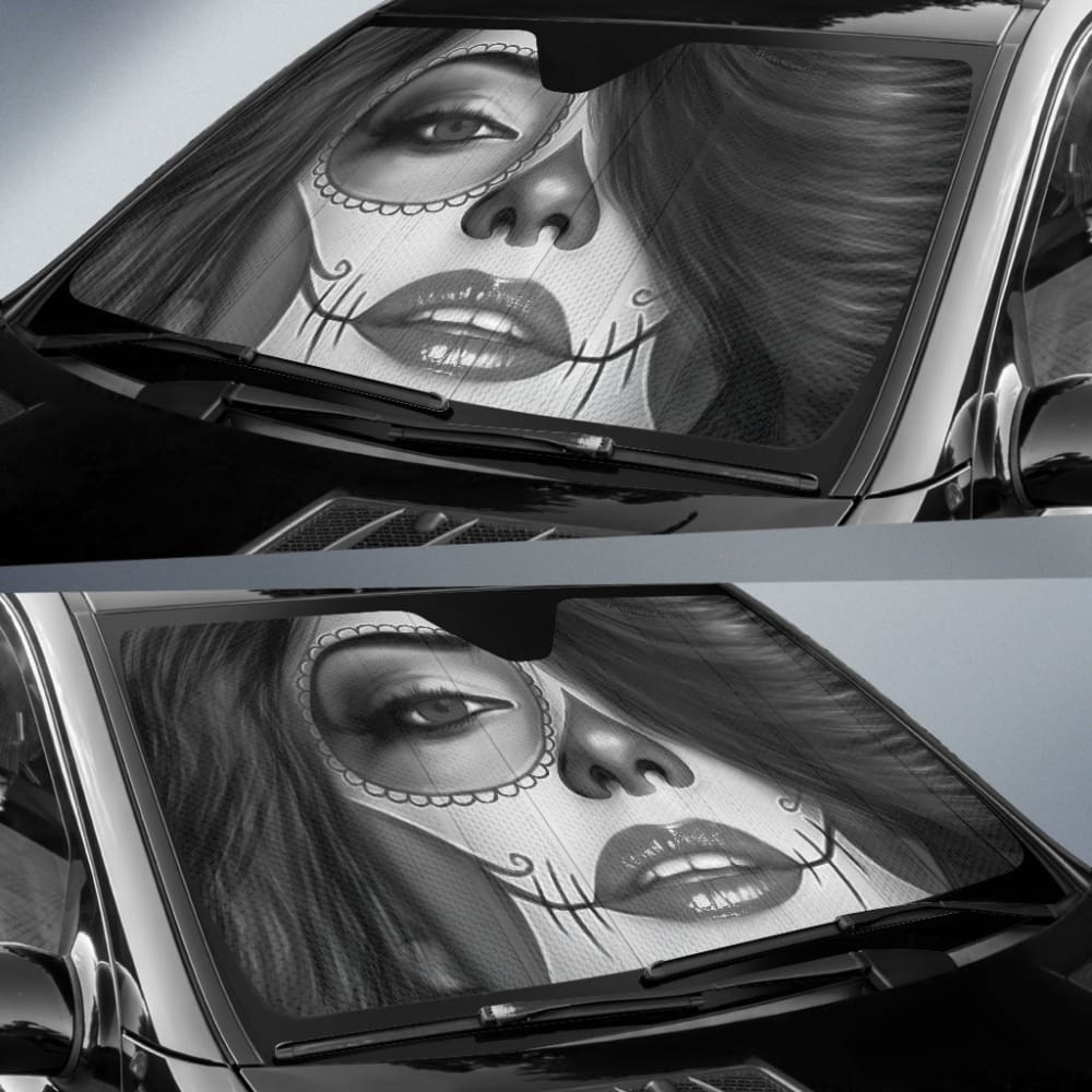 Calavera Fresh Look Design #3 Auto Sun Shade (Vintage Retro) 094201 - YourCarButBetter