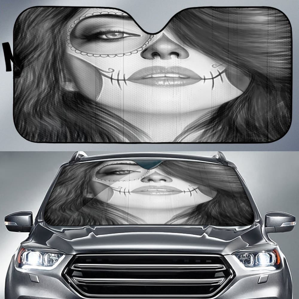 Calavera Fresh Look Design #4 Auto Sun Shade (Vintage Retro) 094201 - YourCarButBetter