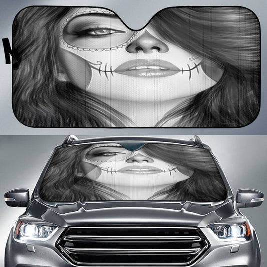 Calavera Fresh Look Design #4 Auto Sun Shade (Vintage Retro) 094201 - YourCarButBetter