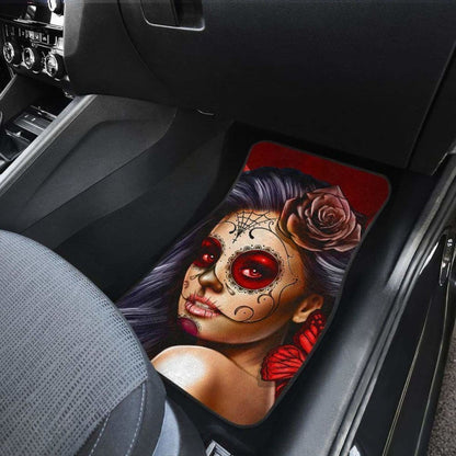 Calavera Girl - Red - Front and Back Car Floor Mats 101807
