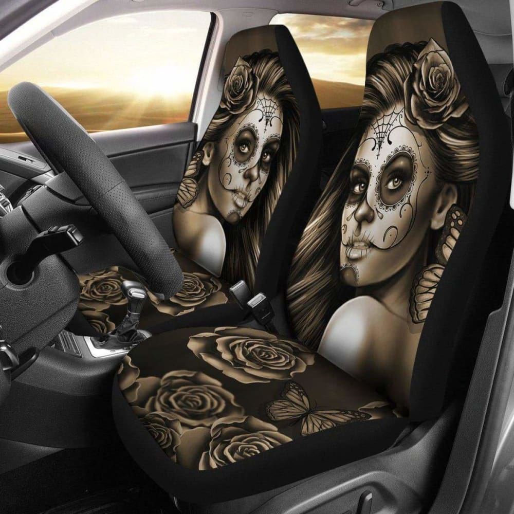Calavera Girl - Sepia - Car Seat Covers 101807