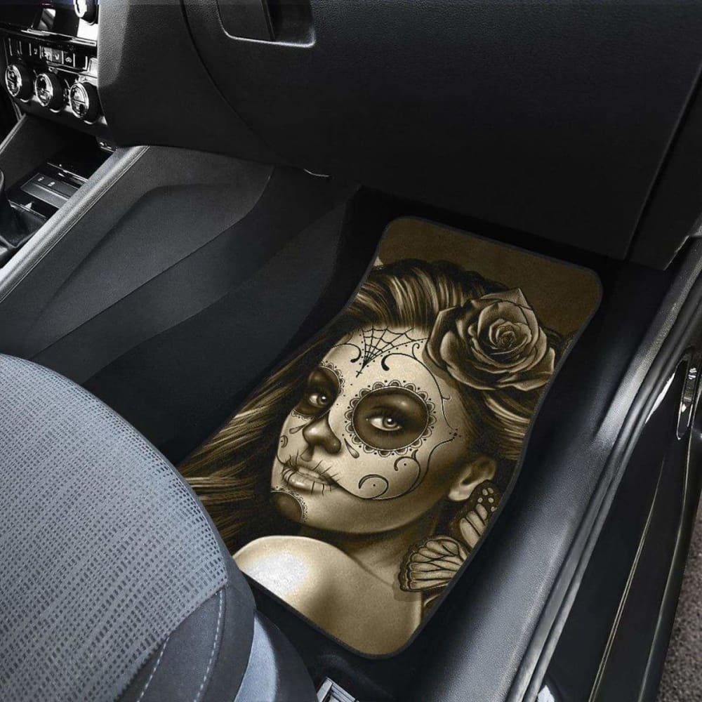 Calavera Girl - Sepia - Front and Back Car Floor Mats 101807