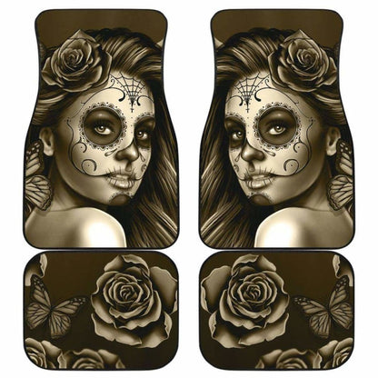 Calavera Girl - Sepia - Front and Back Car Floor Mats 101807