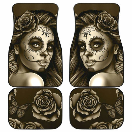 Calavera Girl - Sepia - Front and Back Car Floor Mats 101807