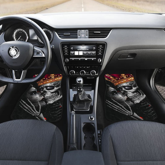Calavera Sugar Skull King And Queen Kissing Car Floor Mats 210301 - YourCarButBetter