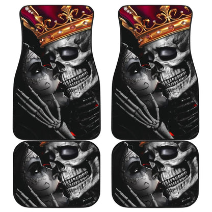 Calavera Sugar Skull King And Queen Kissing Car Floor Mats 210301 - YourCarButBetter