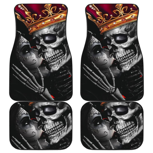 Calavera Sugar Skull King And Queen Kissing Car Floor Mats 210301 - YourCarButBetter