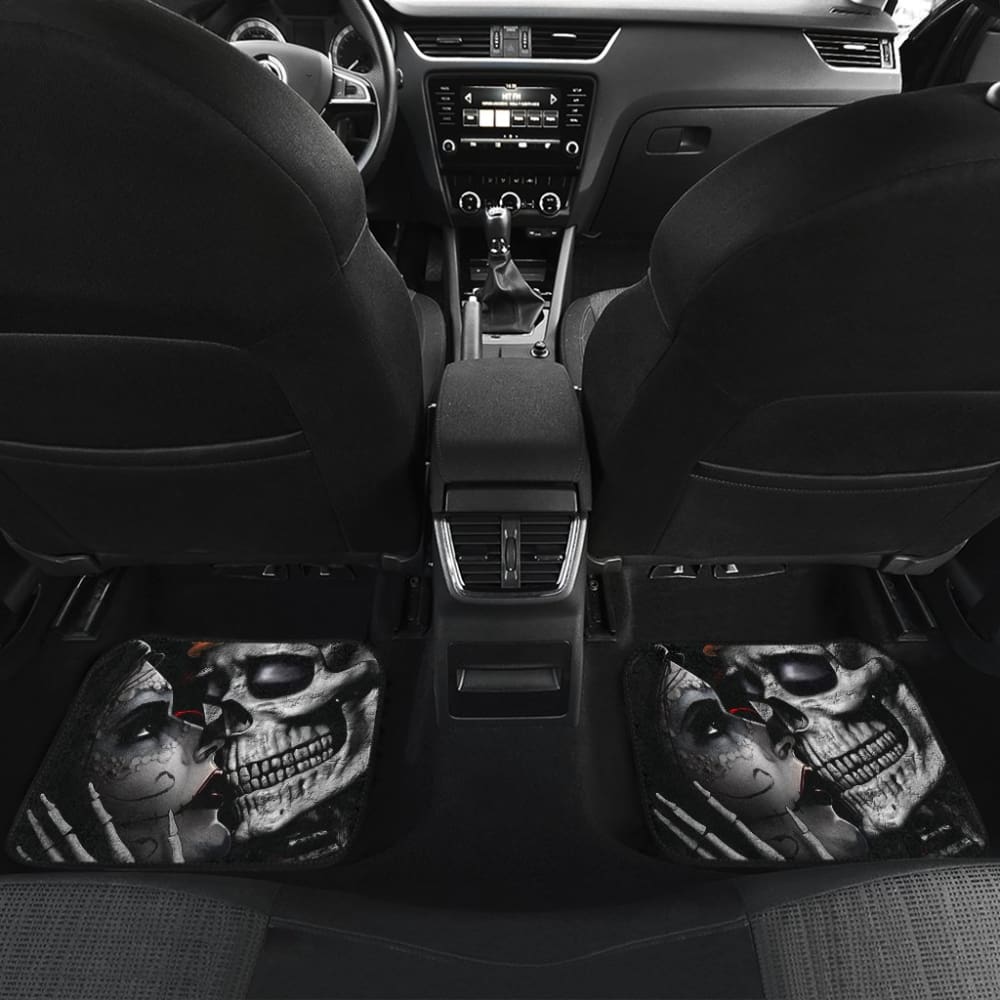 Calavera Sugar Skull King And Queen Kissing Car Floor Mats 210301 - YourCarButBetter