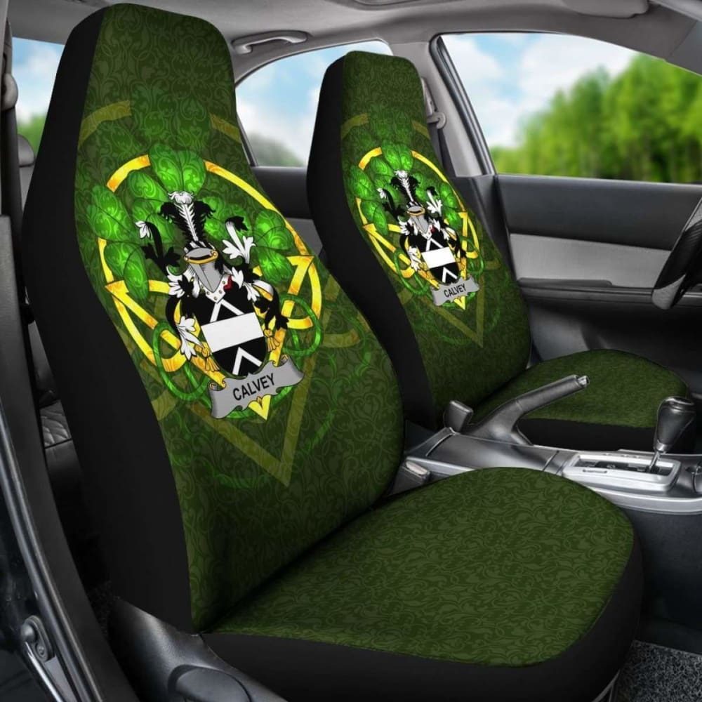 Calvey Or Mcelwee Ireland Car Seat Cover Celtic Shamrock (Set Of Two) 154230 - YourCarButBetter