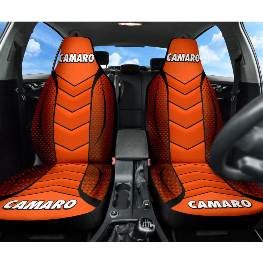 Camaro Hugger Orange Car Seat Covers 210901 - YourCarButBetter