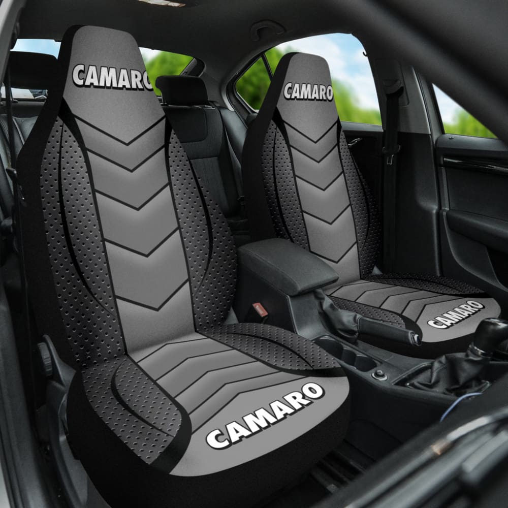 Camaro Silver Car Seat Covers 210901 - YourCarButBetter