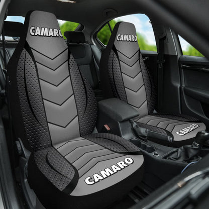 Camaro Silver Car Seat Covers 210901 - YourCarButBetter