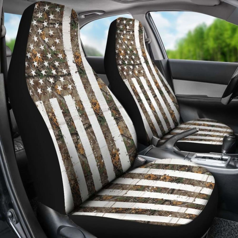 Camo Car Seat Cover Usa Flag 112608
