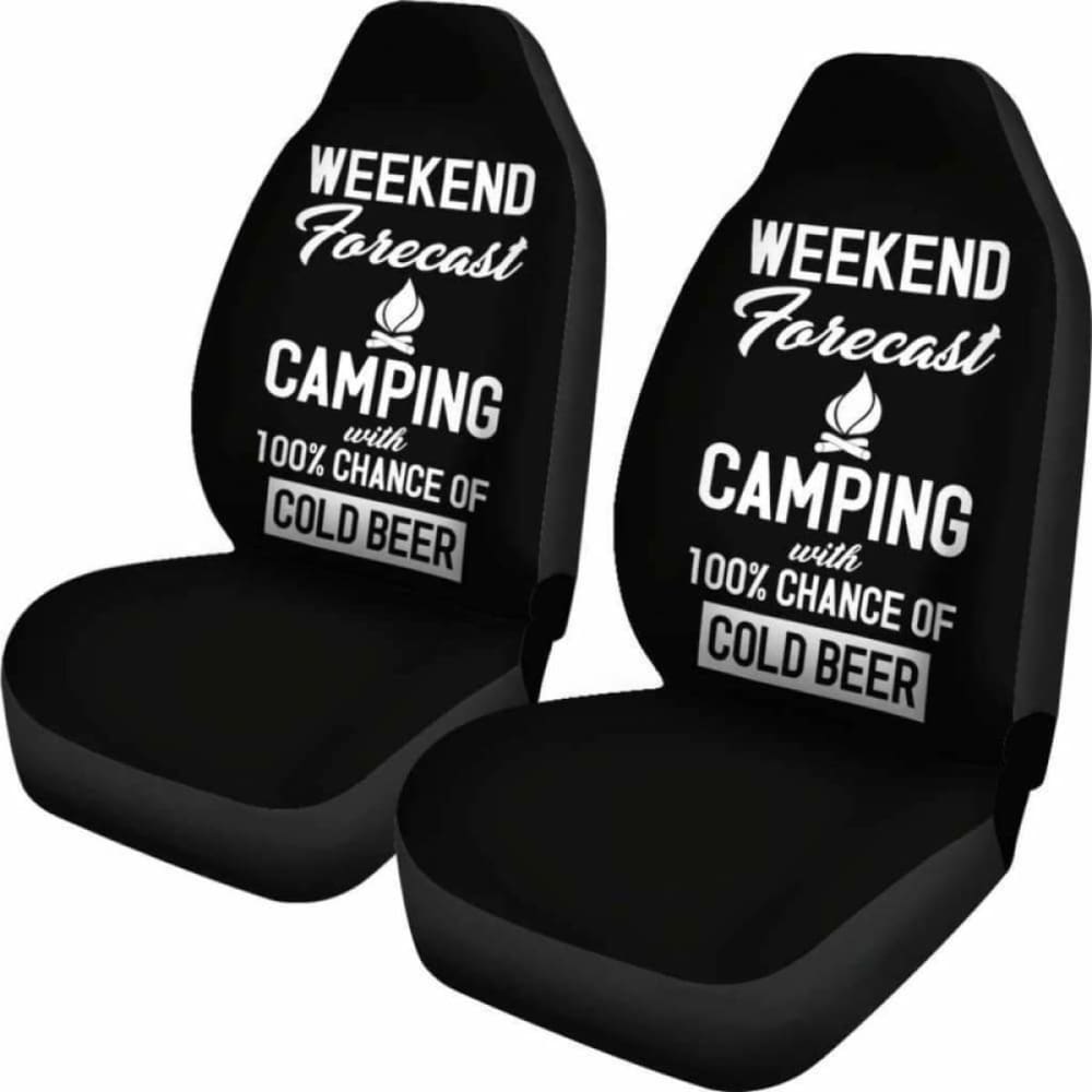 Camping 100% Chance Of Beer Car Seat Covers 195016 - YourCarButBetter