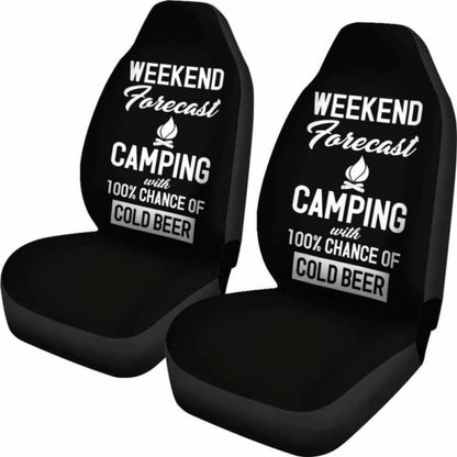 Camping 100% Chance Of Beer Car Seat Covers 195016 - YourCarButBetter