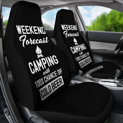 Camping 100% Chance Of Beer Car Seat Covers 195016 - YourCarButBetter