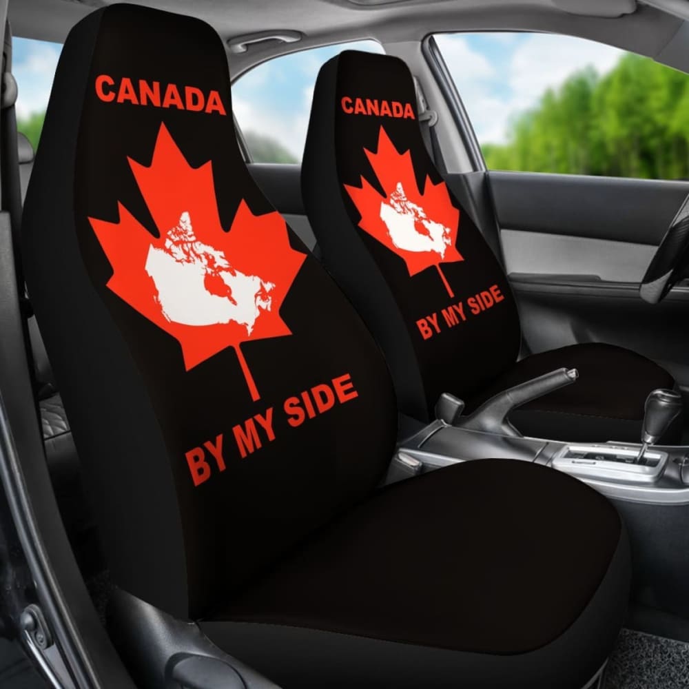 Canada By My Side Black Car Seat Covers 550317 - YourCarButBetter