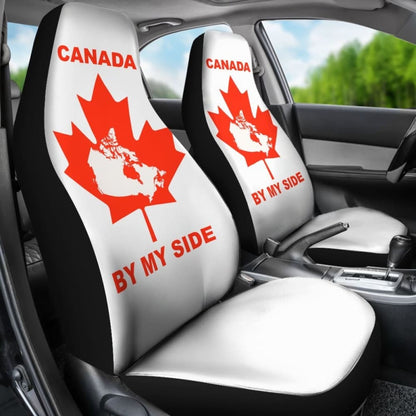 Canada By My Side White Car Seat Covers 550317 - YourCarButBetter