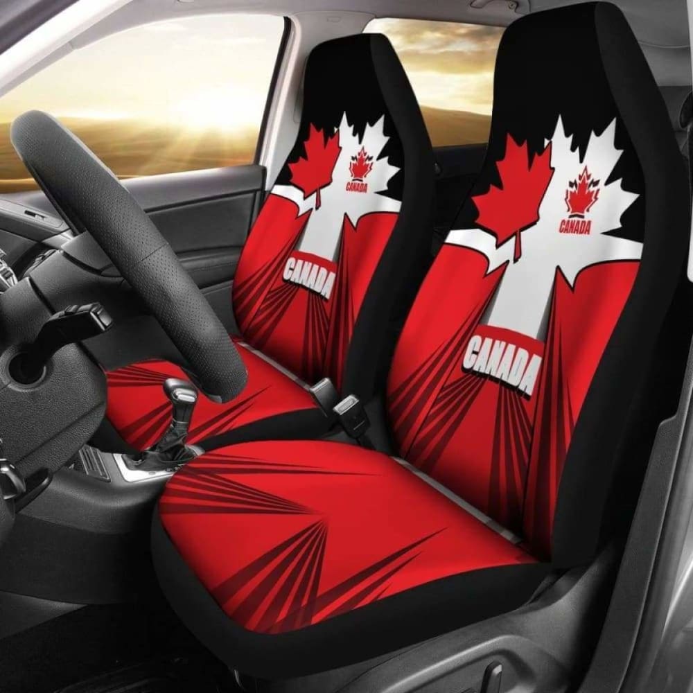 Canada Car Seat Covers - Canadian Red Maple - 174914 - YourCarButBetter