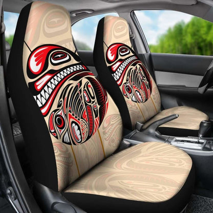 Canada Car Seat Covers Haida Eagle And Killer Dog 110424 - YourCarButBetter