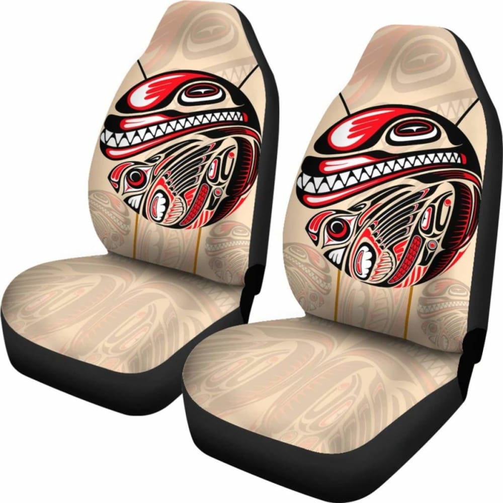 Canada Car Seat Covers Haida Eagle And Killer Dog 110424 - YourCarButBetter