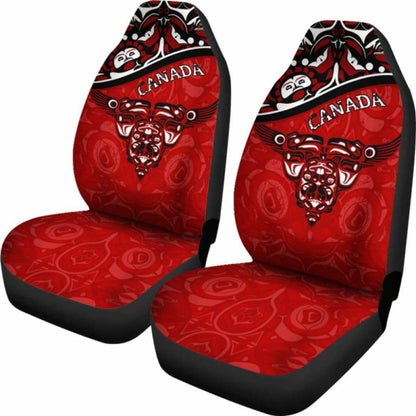 Canada Car Seat Covers - Haida Eagle Style Tattoo (Red) 2 174914 - YourCarButBetter