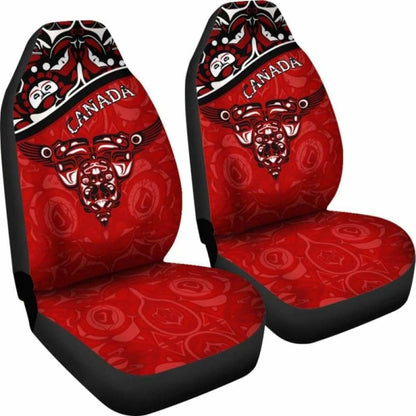 Canada Car Seat Covers - Haida Eagle Style Tattoo (Red) 2 174914 - YourCarButBetter