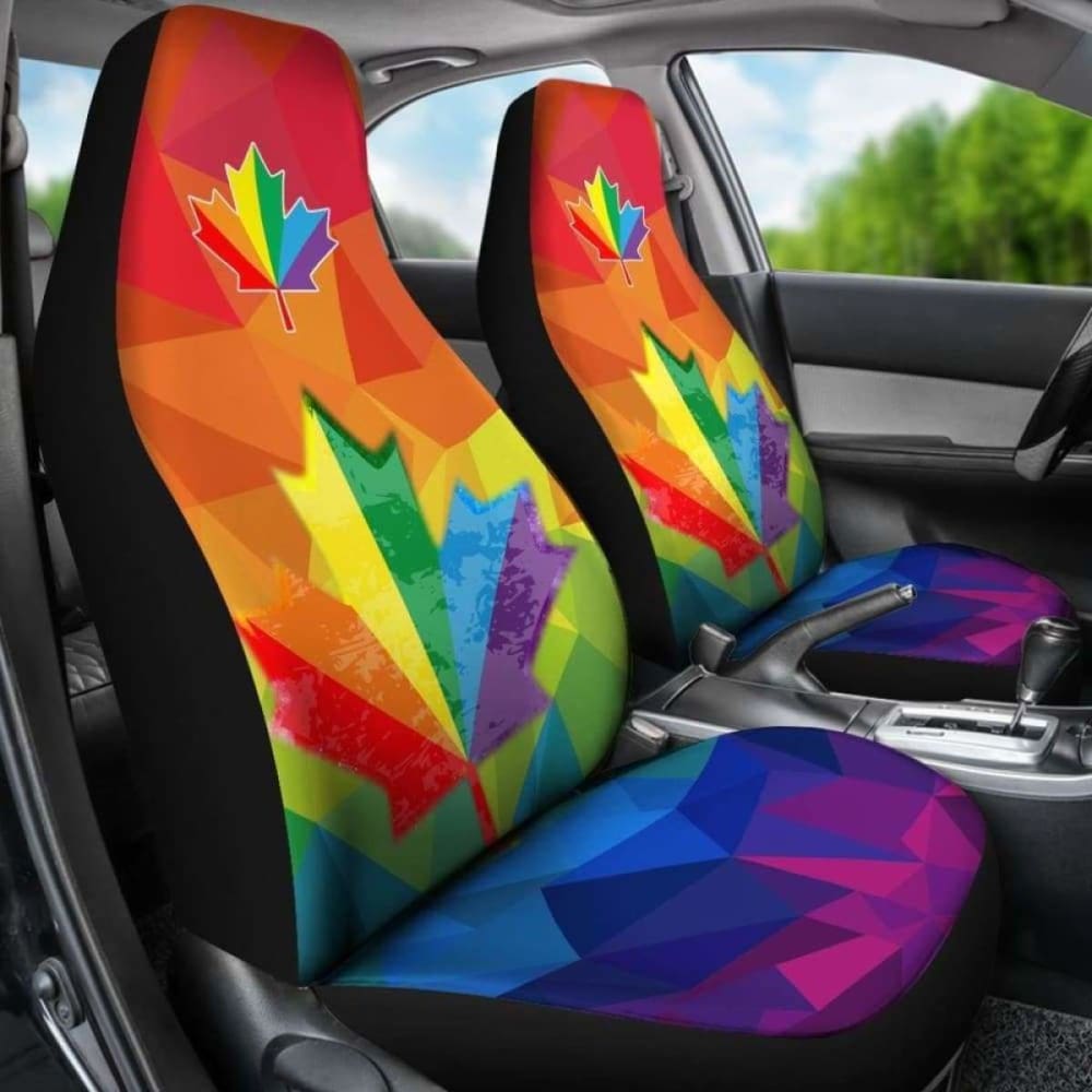 Canada Car Seat Covers Maple Leaf Lgbt Pride (Set Of Two) 7 110424 - YourCarButBetter