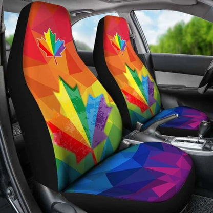 Canada Car Seat Covers Maple Leaf Lgbt Pride (Set Of Two) 7 110424 - YourCarButBetter