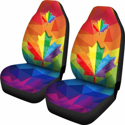 Canada Car Seat Covers Maple Leaf Lgbt Pride (Set Of Two) 7 110424 - YourCarButBetter