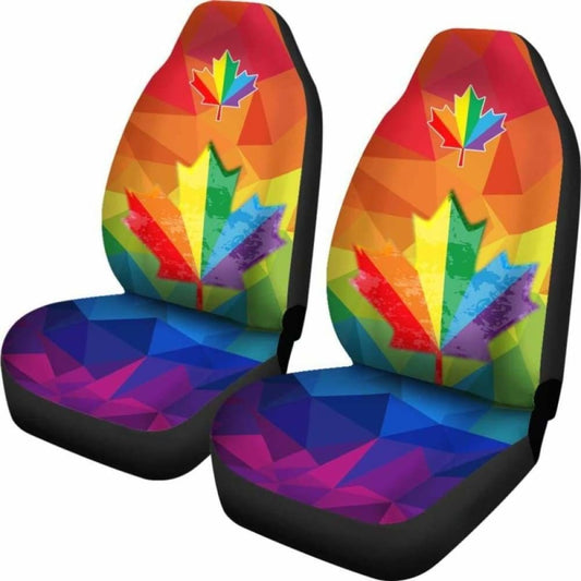 Canada Car Seat Covers Maple Leaf Lgbt Pride (Set Of Two) 7 110424 - YourCarButBetter