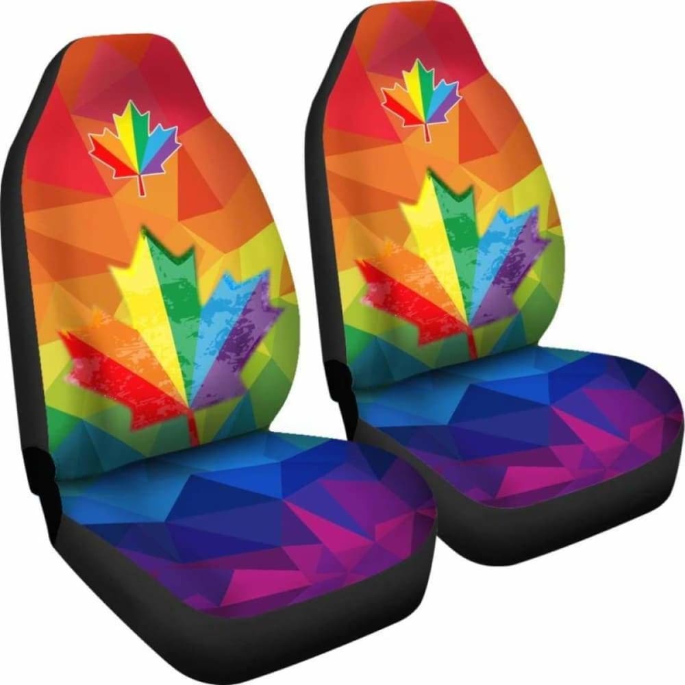 Canada Car Seat Covers Maple Leaf Lgbt Pride (Set Of Two) 7 110424 - YourCarButBetter