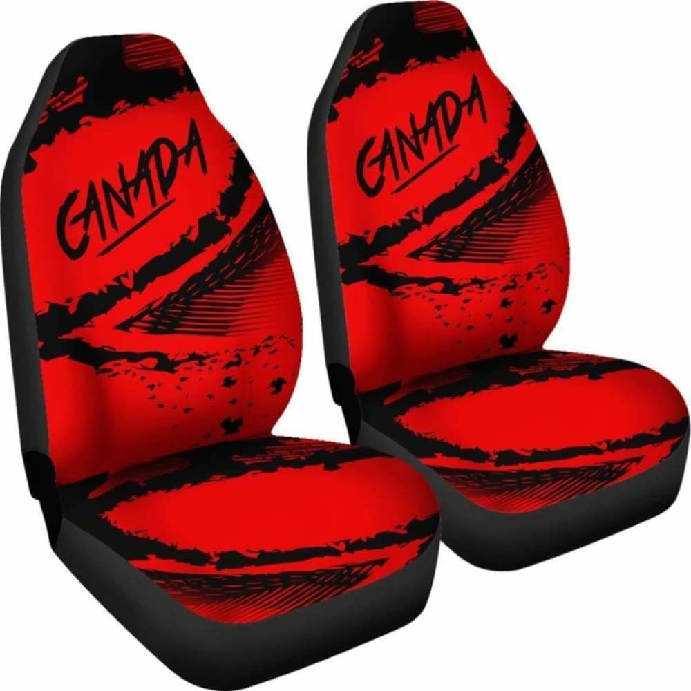 Canada Car Seat Covers - Red Black Color Blur Style -01 174510 - YourCarButBetter
