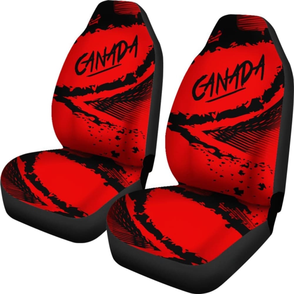 Canada Car Seat Covers Red Black Color Blur Style 550317 - YourCarButBetter