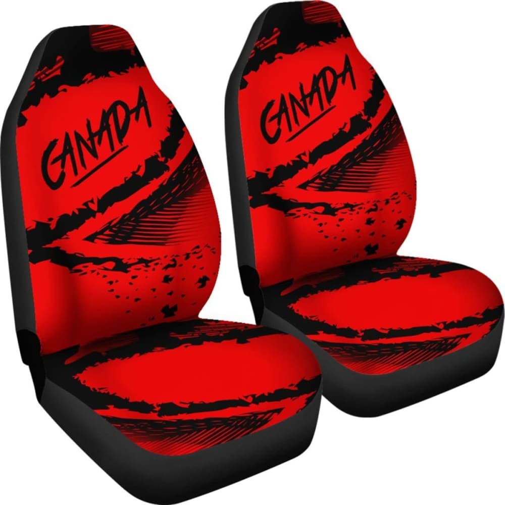 Canada Car Seat Covers Red Black Color Blur Style 550317 - YourCarButBetter