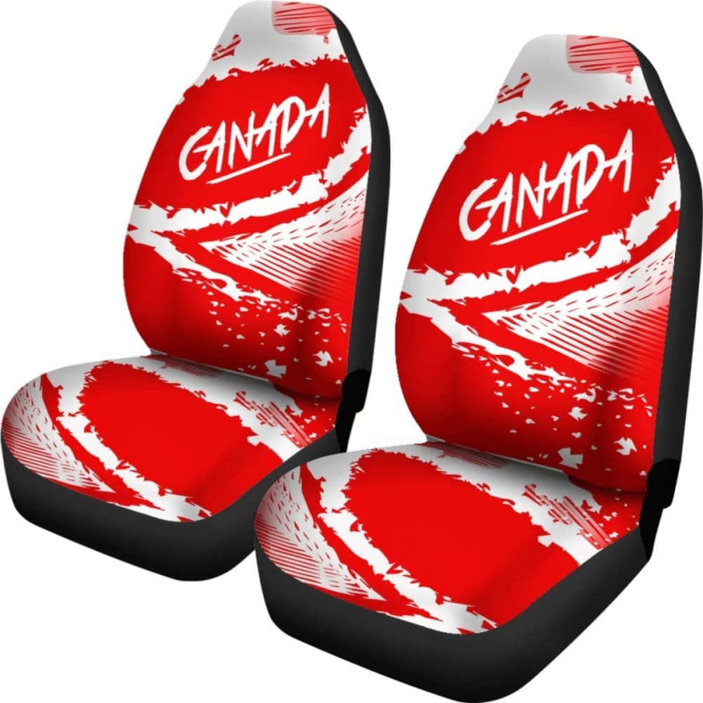 Canada Car Seat Covers Red White Color Blur Style 550317 - YourCarButBetter