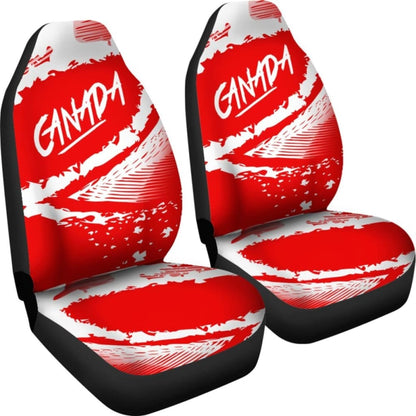 Canada Car Seat Covers Red White Color Blur Style 550317 - YourCarButBetter