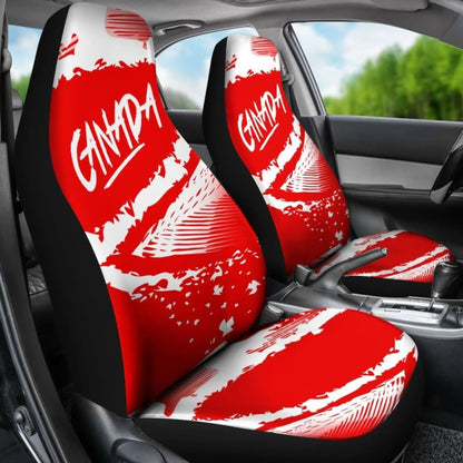 Canada Car Seat Covers Red White Color Blur Style 550317 - YourCarButBetter