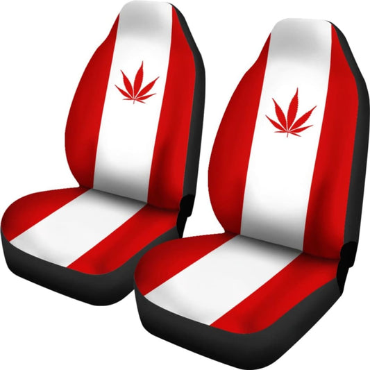 Canada Car Seat Covers Weed Flag 550317 - YourCarButBetter