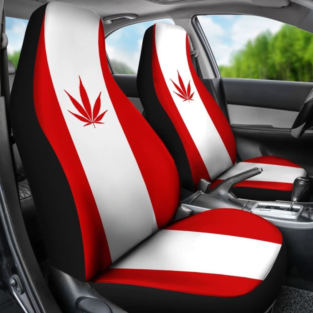 Canada Car Seat Covers Weed Flag 550317 - YourCarButBetter